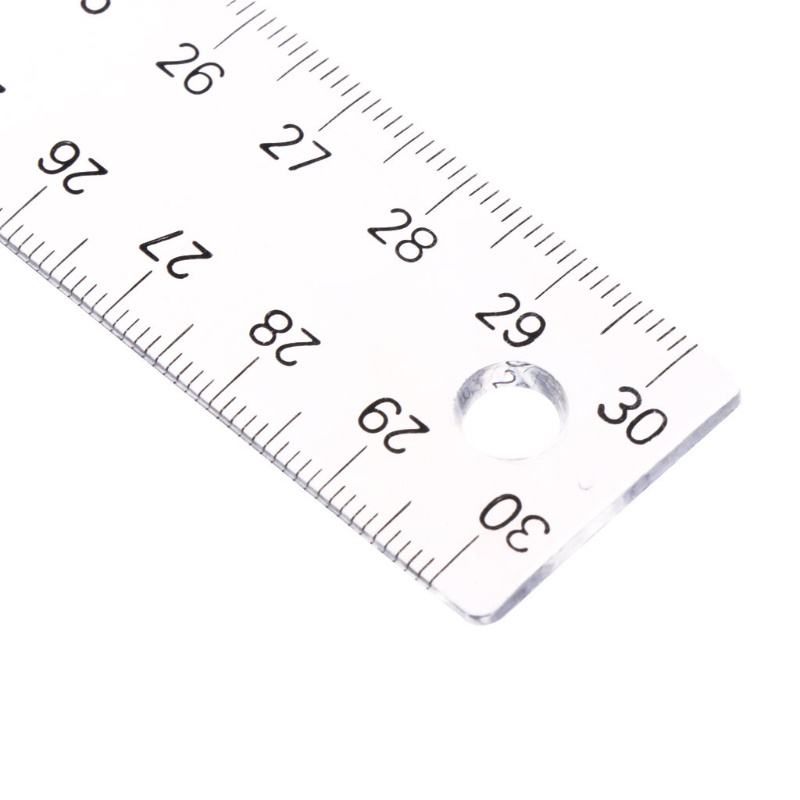 Thước Đo Hai Mặt Hình Vuông 30cm Trong Suốt Chuyên Dụng
