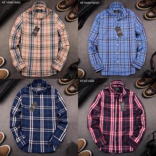 Áo Sơ mi kẻ nam burbery chất liệu vải mềm dáng slimfit
