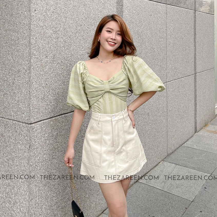 ÁO CROPTOP NƠ TAY PHỒNG ZAREEN VOA92