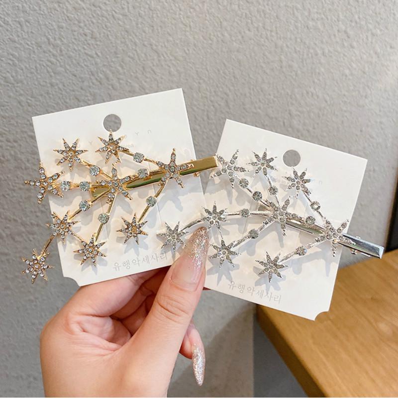 Kẹp tóc đính đá tạo hình ngôi sao kiểu dáng Hàn cho nữ