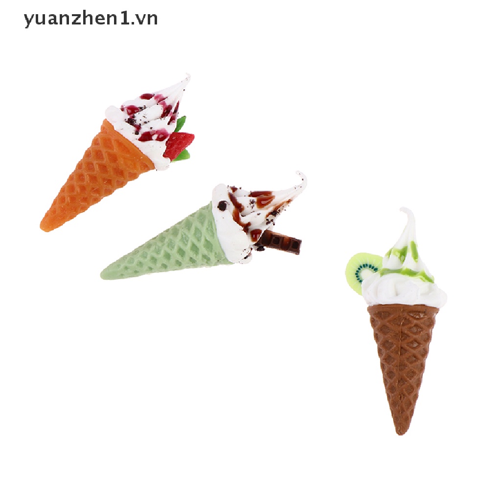 Zheng Nhà Búp Bê Đồ Chơi Thực Phẩm Và Cây Kem Mini Mô Phỏng Phong Cảnh Mini cone