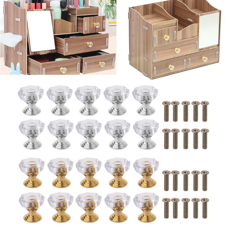 Set 10 Tay Nắm Ngăn Kéo Tủ Bằng Acrylic Tiện Dụng Cho Gia Đình