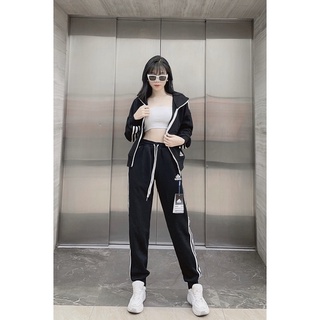 [full tag code ] Bộ Adidas thu đông có mũ - vải hãng