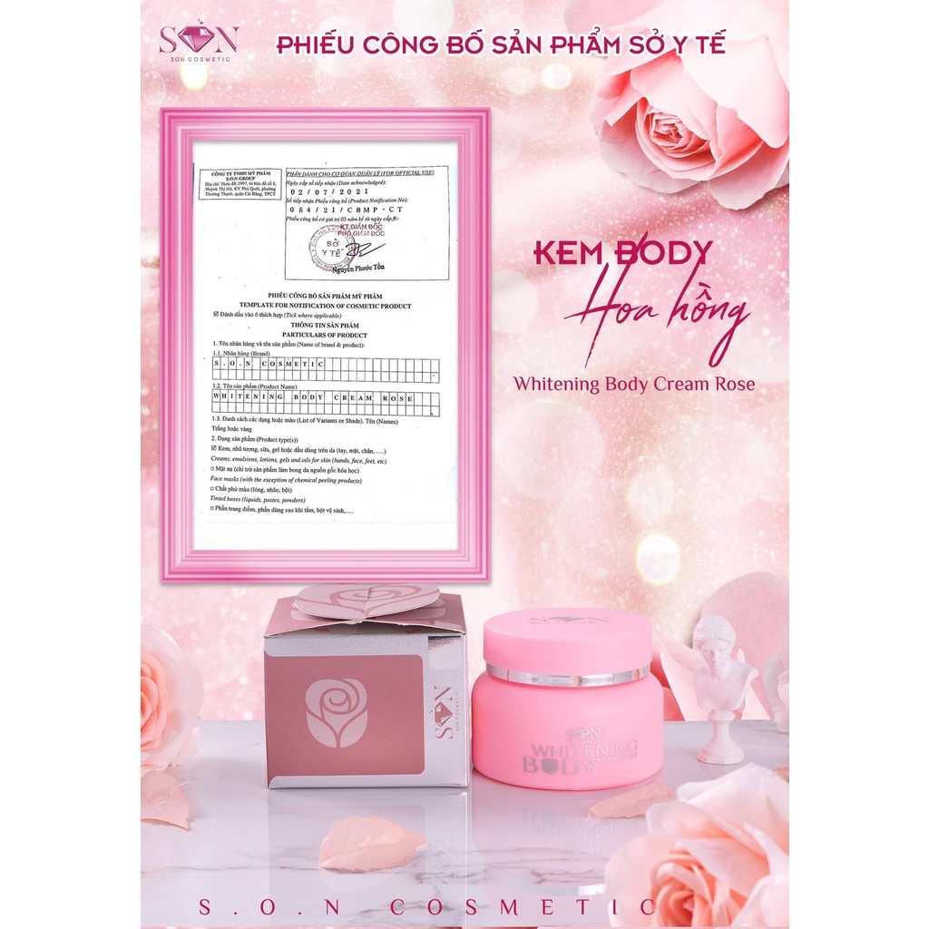 Kem Body Hoa Hồng SON chính hãng Mỹ Phẩm S.O.N Group