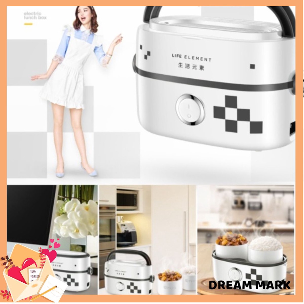 Hộp cơm cắm điện hẹn giờ F27, 1.0 lít, 1 tầng 2 bát gốm sứ, nấu chín, hâm nóng và giữ nhiệt, dùng cho văn phòng