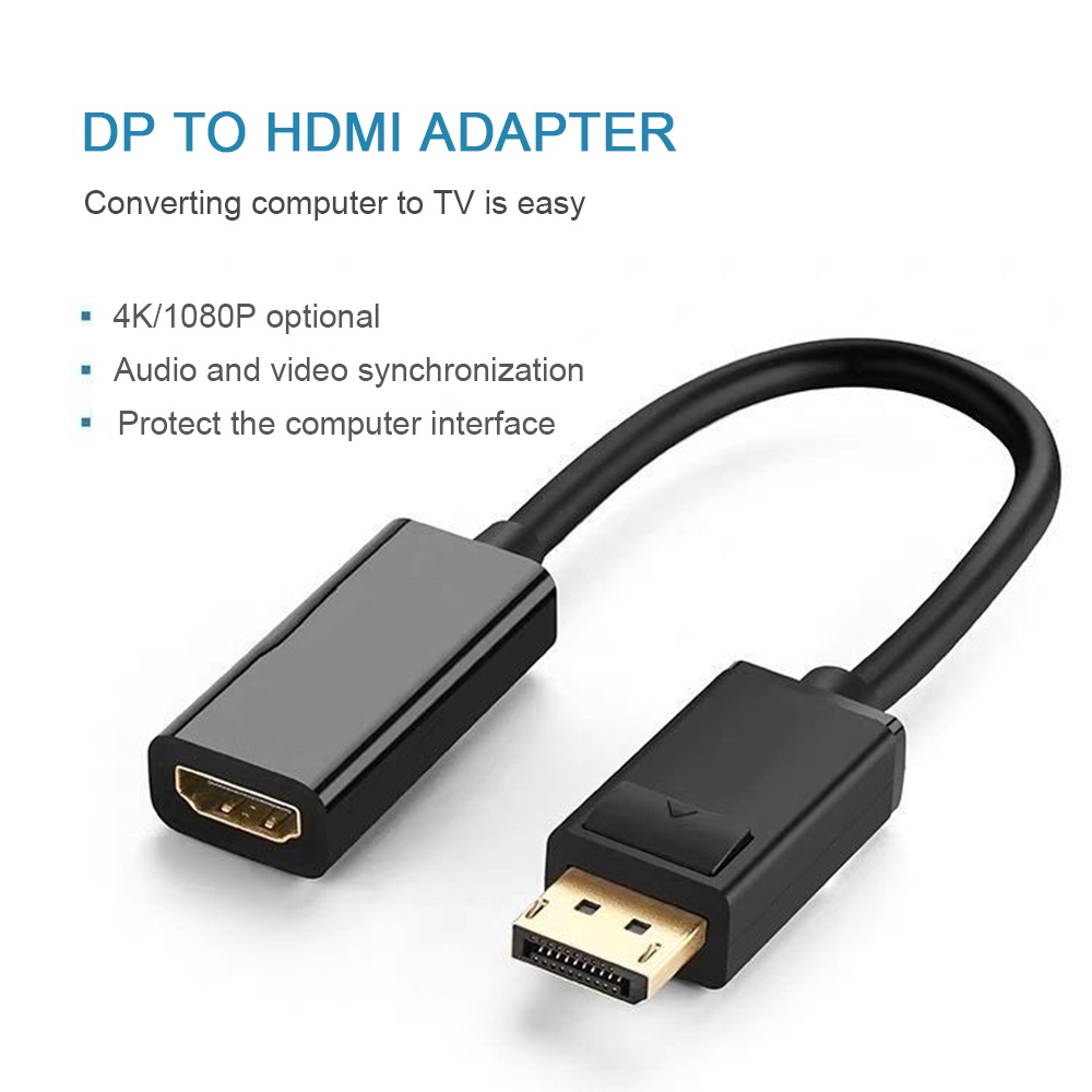 Cáp ChuyểN ĐổI DP Sang HDMI 4K 1080P Cho HP / Dell PC Laptop