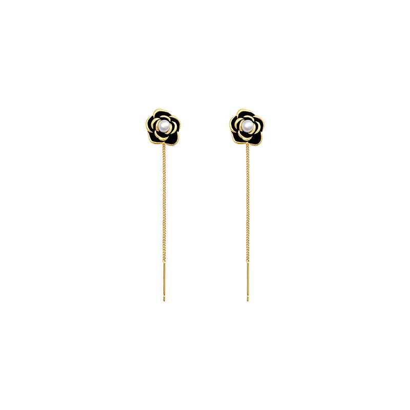 Bông Tai Dáng Dài Hình Hoa Trà Phong Cách Retro Pháp Thời Trang Cao Cấp Hàng Mới 2022