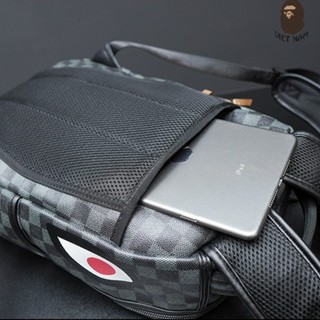 [ODER+FREESHIP] Balo Spray Ground phong cách Bape Shark màu đen, chất liệu da Cao cấp Bape VN