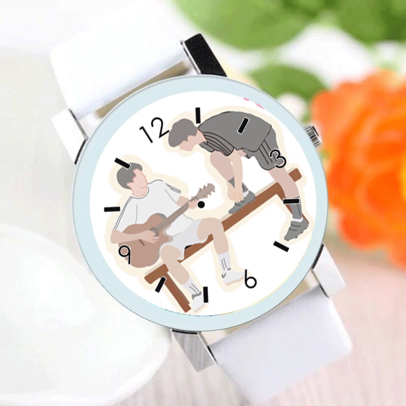 Đồng hồ đeo tay nam nữ in hình BRIGHTWIN 2gether BL Thái Lan anime chibi xinh xắn