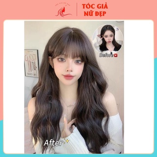 Tóc giả nguyên đầu xoăn đẹp🎁 FREESHIP 🎁Tóc giả nguyên đầu xoăn sóng 3 trục- kèm ảnh và video tại shop