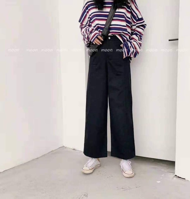 QUẦN CULOTTES KAKI ỐNG RỘNG