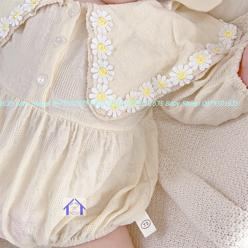 Váy body cổ bèo hoa cúc tặng kèm mũ bèo Hàng Cao Cấp loại 1 cho bé gái