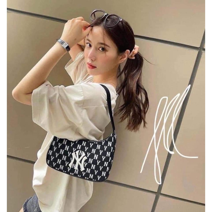 ✅ [ FELIX CHUẨN 1:1+ VIDEO] Túi đeo vai MLB Monogram Jacquard Hobo Bag [32BG33111-50N] GIÁ BÁN RẺ NHẤT | CAM KẾT CHUẨN