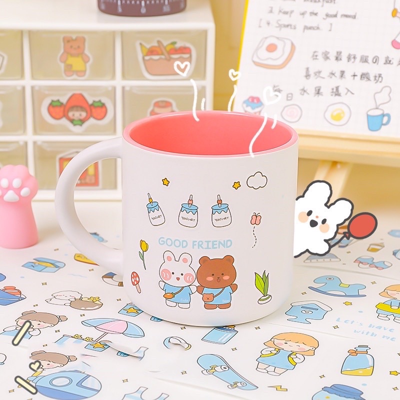 Hộp 100 tấm stickers hoạ tiết bé gái - Set 100 miếng dán hình cô gái dễ thương