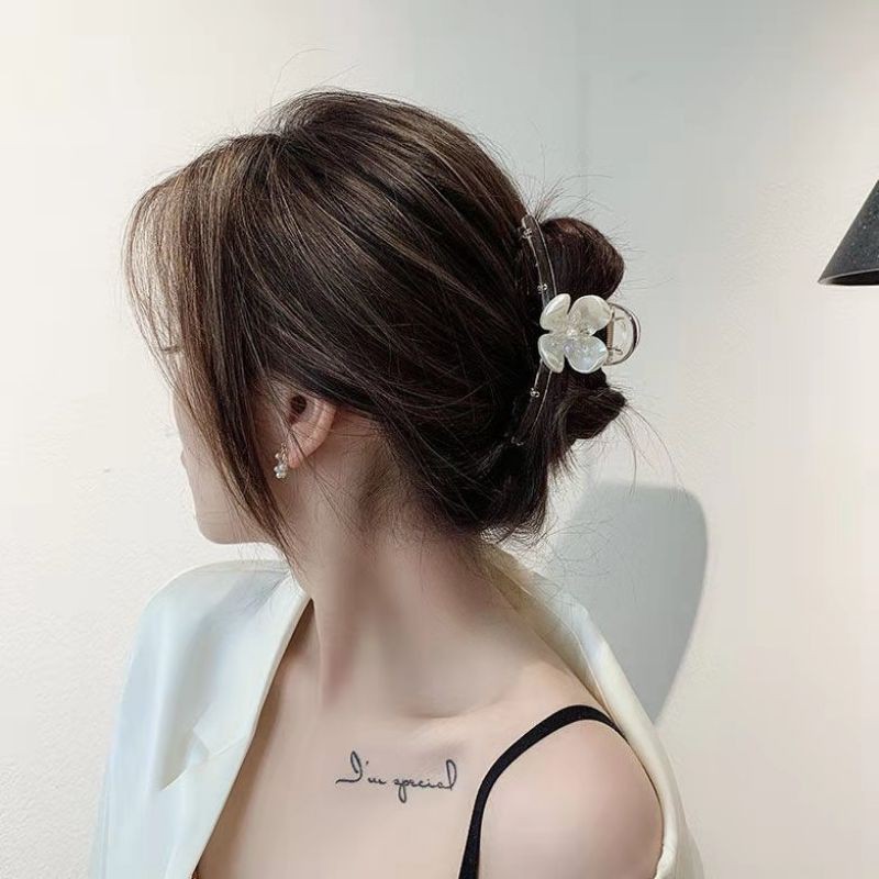 Kẹp tóc hoa 4 lá nhụy đá lấp lánh - Cặp tóc nữ đẹp cao cấp sang chảnh dễ thương ZAZA H004