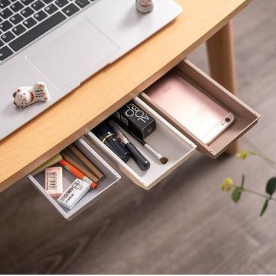 Hộp dán ngăn bàn, ngăn kéo bàn mini chứa dụng cụ học tập, đồ đạc giúp gọn gàng