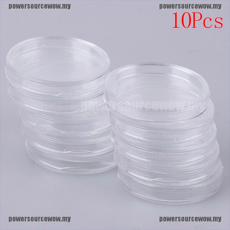 5 / 10 Hộp Nhựa Tròn Nhỏ 28mm Đựng Tiền Xu Lưu Niệm My