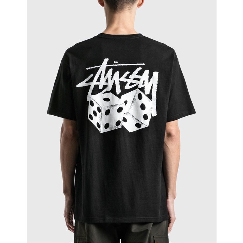 Áo thun tay ngắn dáng rộng in chữ Stussy cá tính trẻ trung cho nam
