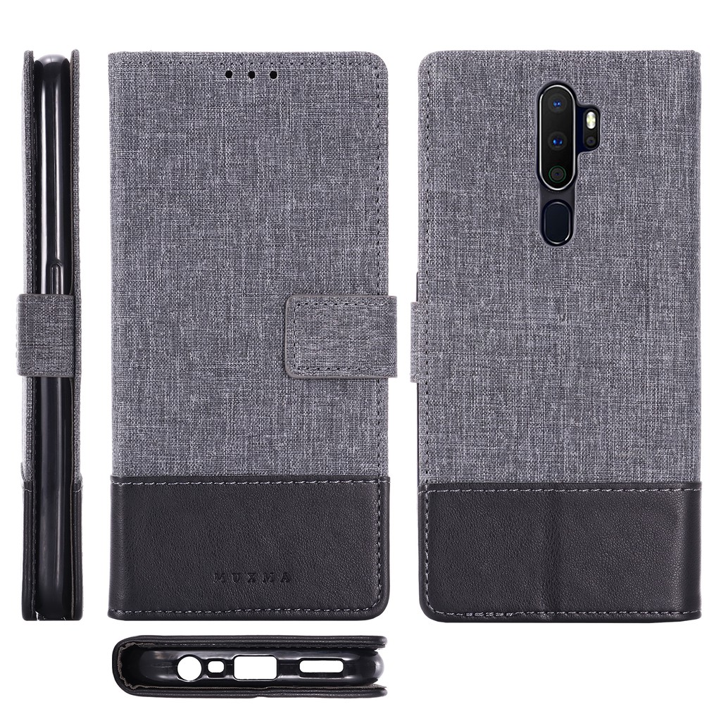 Ốp điện thoại dàng ví da PU lật có khe cắm thẻ Oppo A5 A9 2020 F1S A71 Reno 2 Z