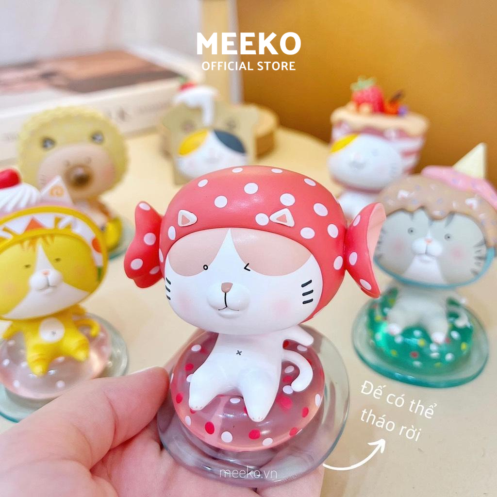 Mô hình mèo dễ thương trang trí bàn làm việc Summer Cat mèo mùa hè MEEKO