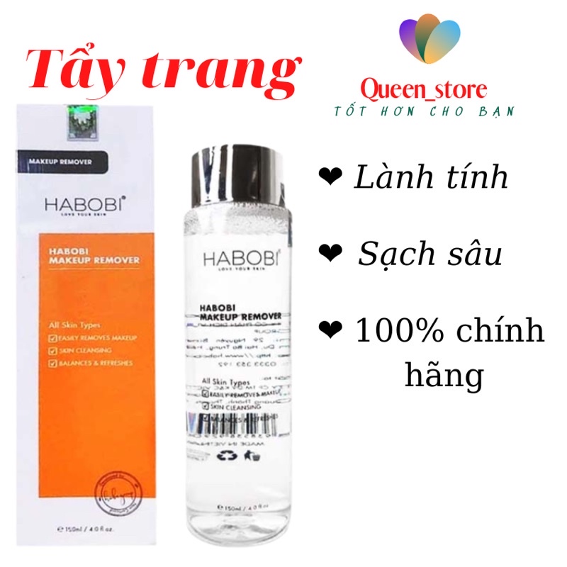 Nước tẩy trang cho da dầu mụn da khô habobi makeup remover thiên thiên lành tính 120ml