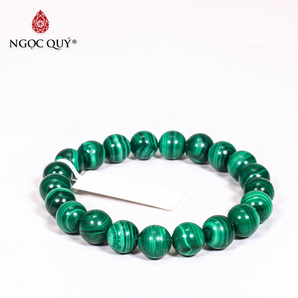 Vòng tay đá khổng tước malachite mệnh hỏa. mộc - Ngọc Quý