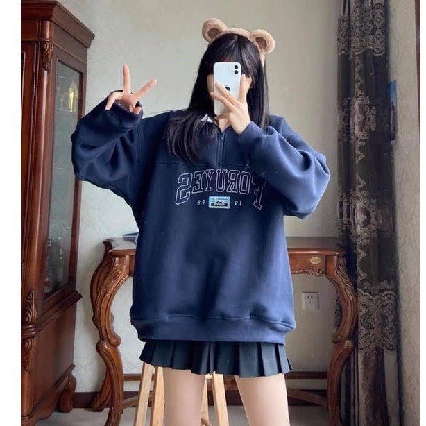 Áo Sweater Nỉ Bông Thu Đông Ulzzang Unisex Form Rộng