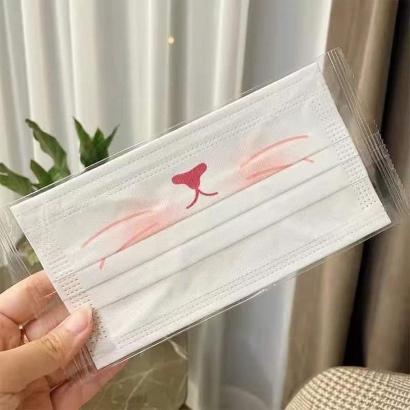 Khẩu trang NGƯỜI LỚN in hình mũi thỏ - mũi heo siêu đáng yêu- Mỗi cái một túi tiệt trùng riêng
