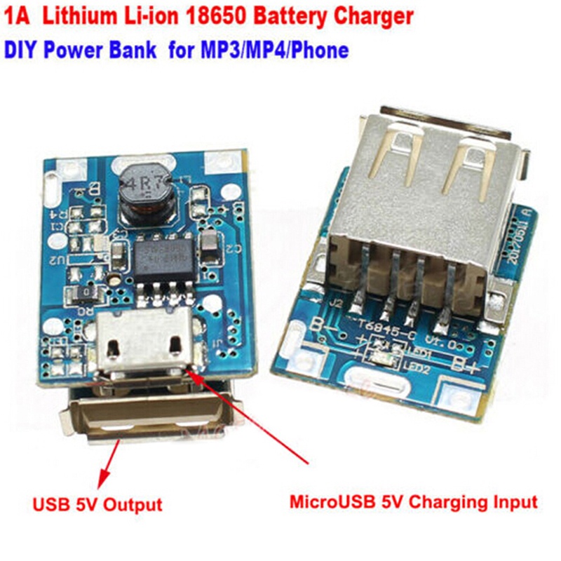 ECSG 2Pcs Micro USB 5V Li-ion 18650 Battery Charger Module Board DIY Power Bank