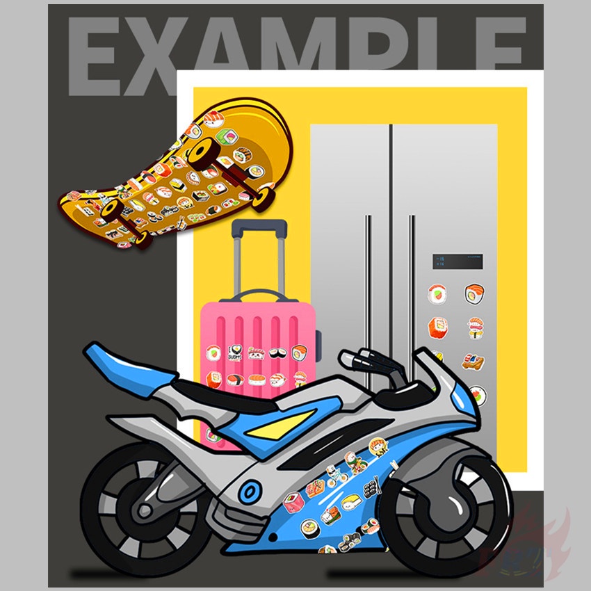 Bộ 50 Cái ☆ Sticker Dán Trang Trí Sushi Zushi Series 01 Chất Lượng Cao ☆ Sticker Dán Tường Chống Thấm Nước Thời Trang