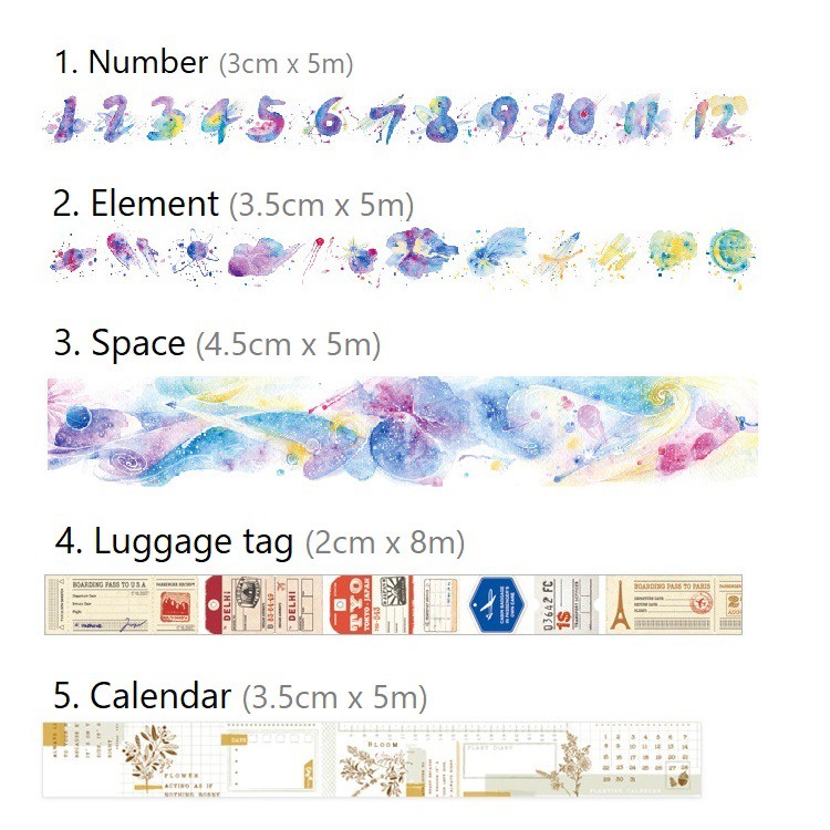 Băng dính washi tape WST124