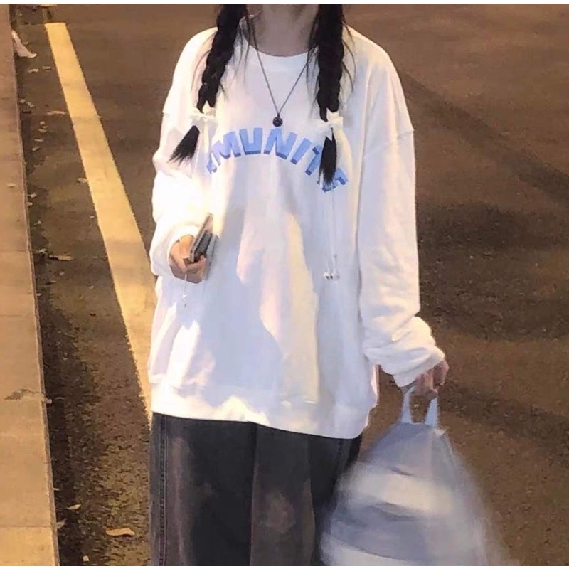 Áo Sweater Nỉ Bông In Thu Đông Ulzzang Unisex Form Rộng