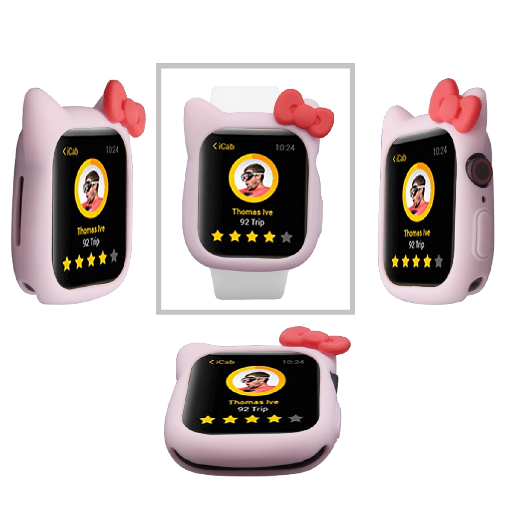 【Apple Watch Case】Ốp lưng silicon mềm hình Hello Kitty cho Apple Watch Series 1 2 3 4 5 6 se