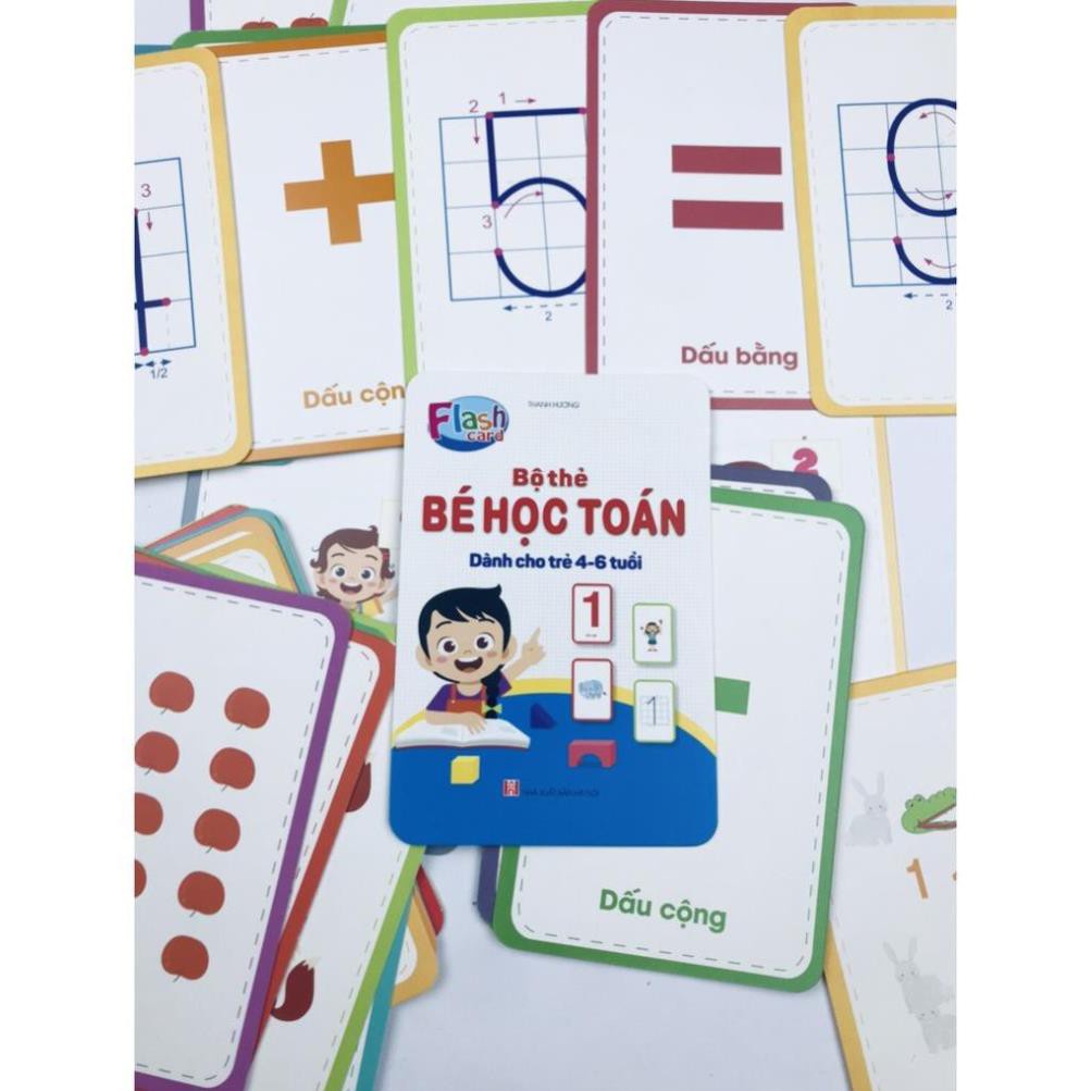 Bộ Thẻ Học Thông Minh Flashcard Bé Học Toán Tư Duy Cho Bé Từ 4 Đến 6 Tuổi Học Số Và Phép Tính Size 10X15 cm