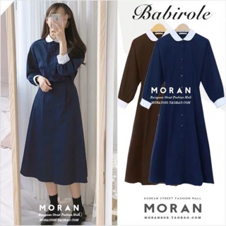 Váy moran cổ bẻ dáng dài mùa thu 2020- kèm ảnh thật