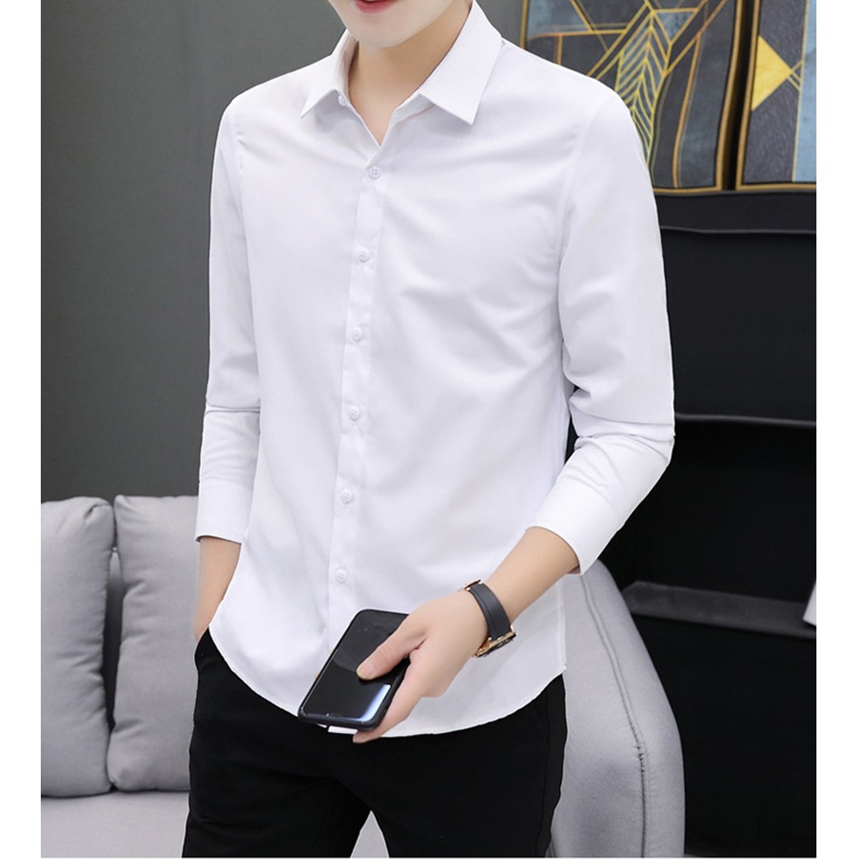 Áo sơ mi nam dài tay NPV cổ bẻ chất liệu cotton cao cấp giữ dáng chuẩn form ôm sát người | BigBuy360 - bigbuy360.vn