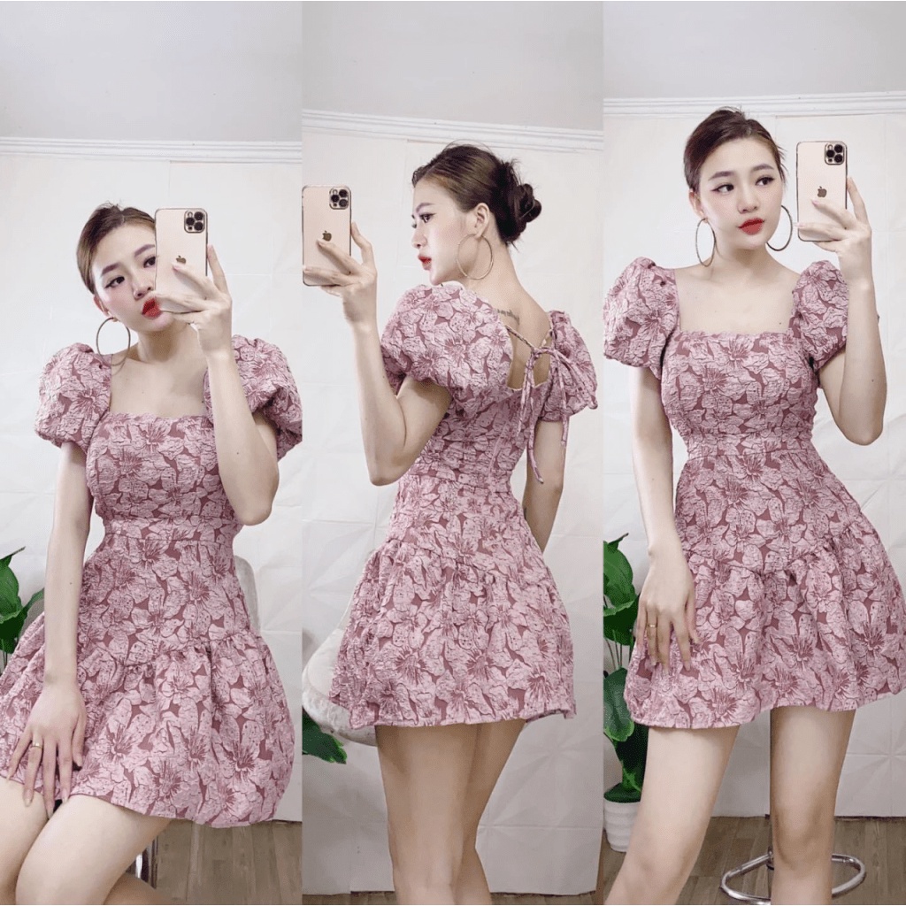 (Free ship) Đầm Gấm Xốp Có Mút Có Lót Quần Siêu Tôn Dáng Chốt Mạnh Tay Lên Các Tình Yêu UP VLTN Shop