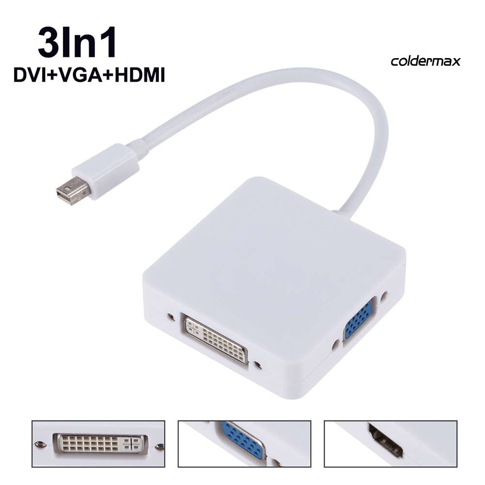 Cáp Chuyển Đổi 3 Trong 1 Từ Cổng Dp Sang Dvi Vga Hdmi Cho Macbook Thunderbolt