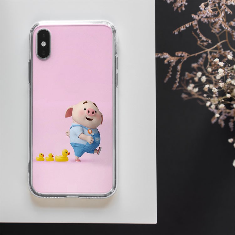 Ốp Iphone hình chú lợn Mẫu Đẹp chất liệu silicon trong dẻo PIG20210165