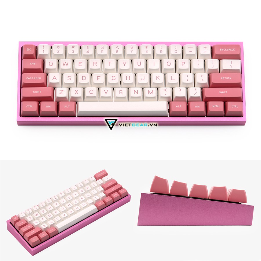 [Mã SKAMSALE03 giảm 10% đơn 200k] Bộ nút bàn phím cơ keycap SA Maxkey Pink White 130 nút