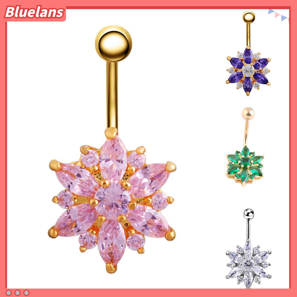 Khuyên Rốn Đính Đá Hình Hoa Sang Trọng