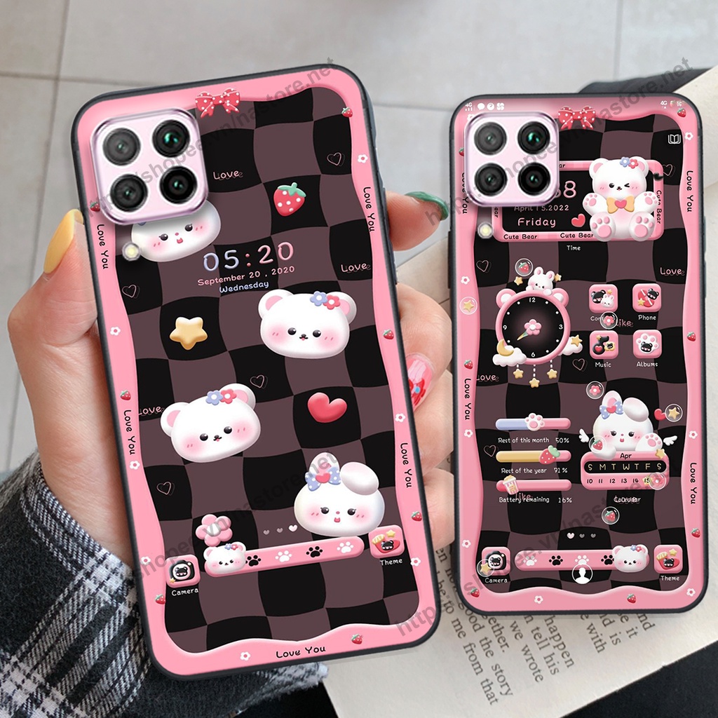 Ốp lưng Huawei Nova 7i gấu, đồng hồ dễ thương cute giá rẻ