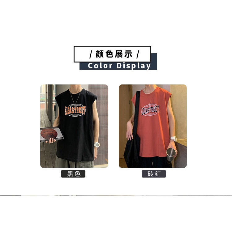 Áo Thun cotton Dáng Rộng Sát Nách Phong Cách hip hop FURILINE MEN144 Cho Nam