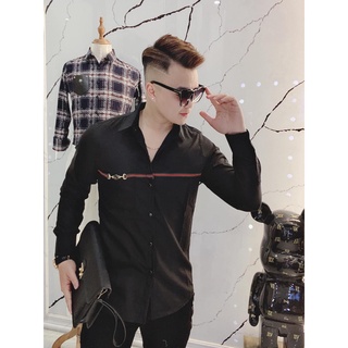 Áo sơ mi nam dài tay vải lụa 3D hot xịn