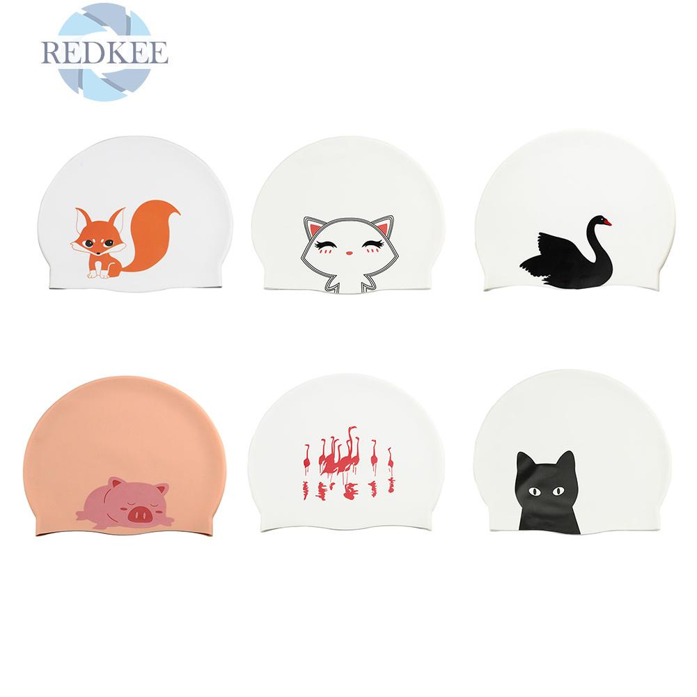 Mũ Bơi Bằng Silicone Chống Thấm Nước Hình Hoạt Hình Đáng Yêu Cho Người Lớn