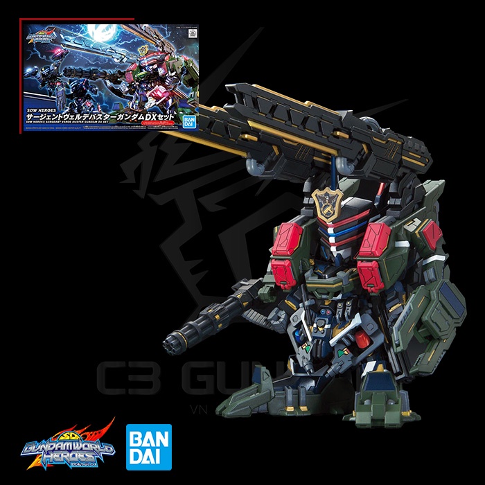 MÔ HÌNH ĐỒ CHƠI LẮP RÁP GUNDAM SD WORLD HEROES 12 SERGEANT VERDE BUSTER GUNDAM DX SET SDWH GUNPLA NHẬT BẢN