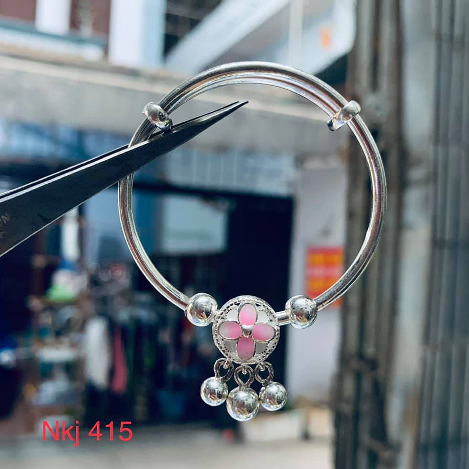 VÒNG BẠC NGUYÊN CHẤT KẾT HỢP CHAM CHO BÉ TỪ 0-10 TUỔI