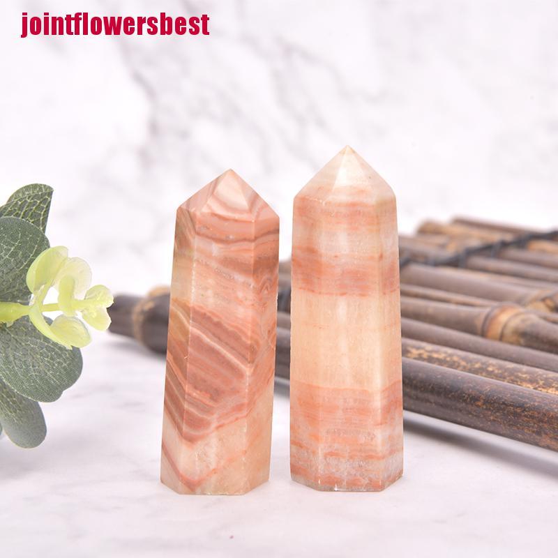 Viên đá thạch anh Rhodochrosite Trung Hoa tự nhiên hình trụ lục giác