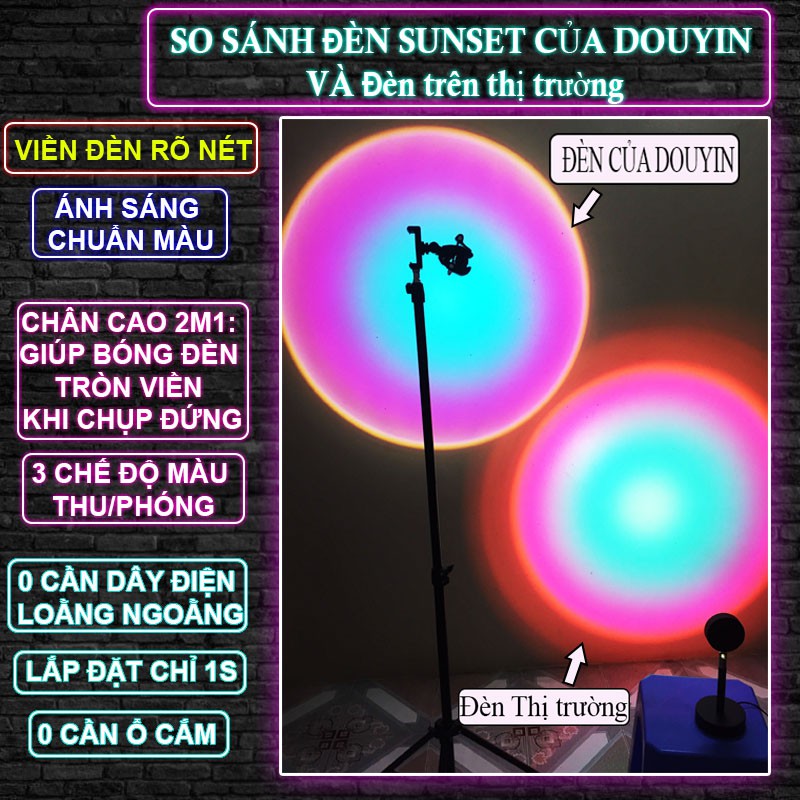 (CÓ SẴN - HÀ NỘI) Đèn sunset Quay tiktok 10W,5W Đèn Chiếu Màu hoàng hôn chụp ảnh, quay video decor ảo diệu