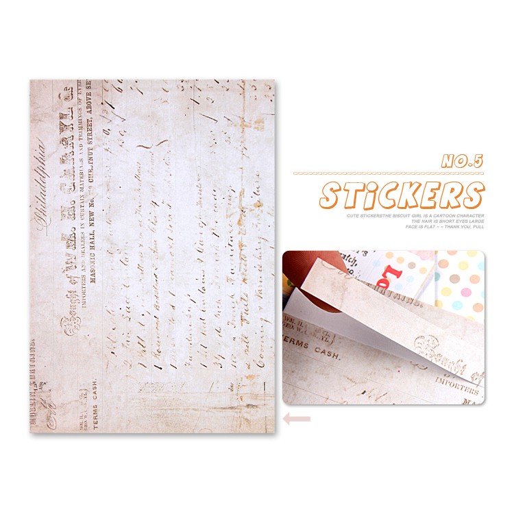 Bộ 6 tờ Sticker phong cách cổ điển - album DIY